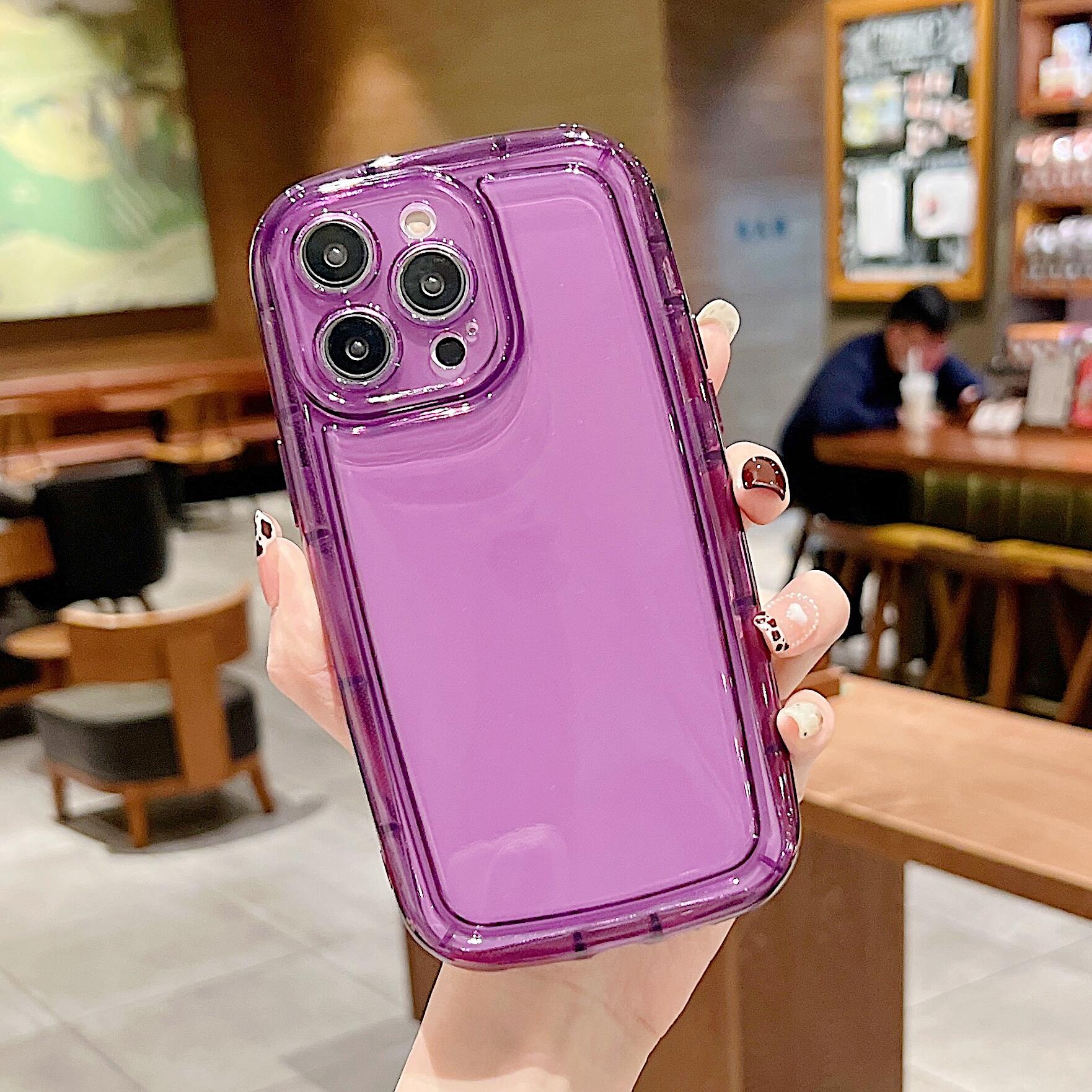 For iPhone 13 Pro 6.1 inch Transparent TPU Phone Case with Shockproof Airbag Soft Back Protective Cover - Brown For iPhone 13 Pro 6.1 inch Transparent TPU Phone Case with Shockproof Airbag Soft Back Protective Cover - Brown